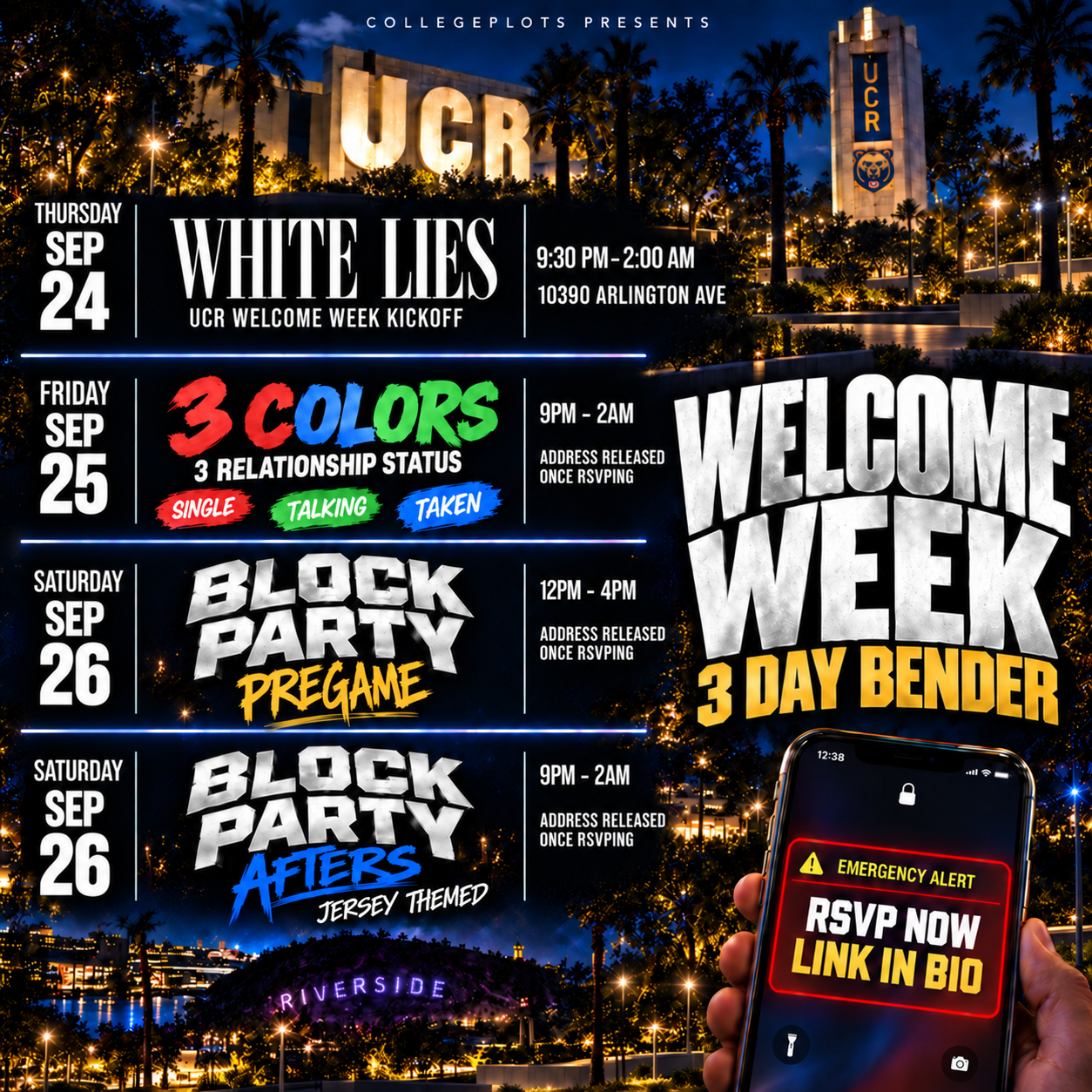 3 Colors Party Welcome Week Day 2 - UCR